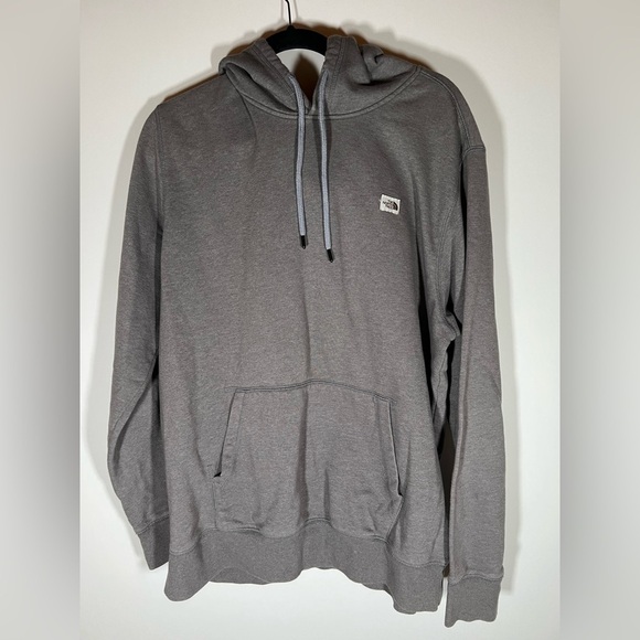 The North Face gray brown hoodie sweatshirt sz XL patch logo gorpcore comfy - Picture 1 of 8
